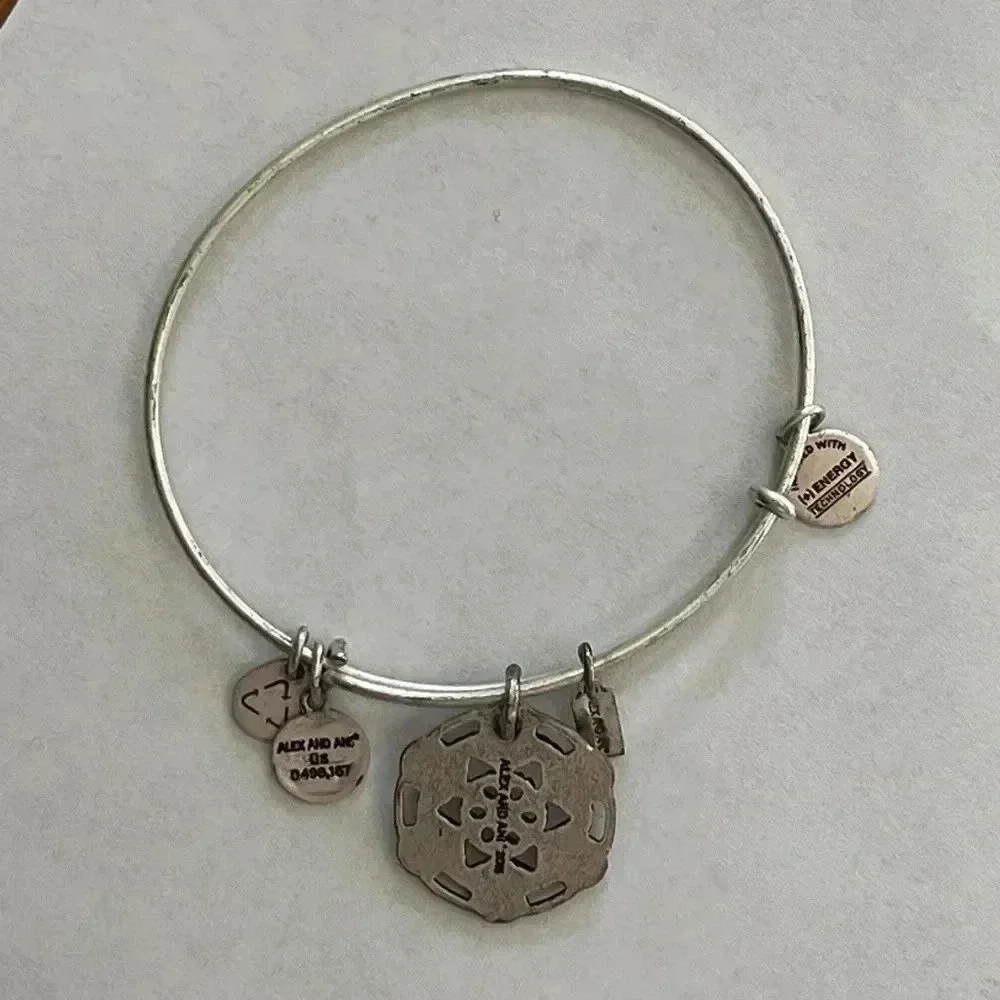 Alex and ani snowflake bangle in silver - Picture 2 of 2